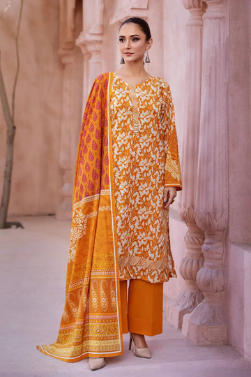 3PC Printed stitched Lawn Suit KLA-2587 -  - KHAS STORES US -